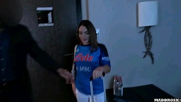 An Italian Fan From Napoli Cheats On Her Boyfriend And Agrees To Get Her Ass Pounded To Apologize !!!