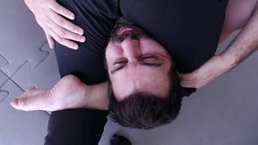 hot girl giving a judogi scissorhold class - headscissors, reverse headscissors and grapevine