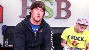 Straight jock gets taught how to suck big cock raw and hard