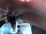 Horny milf fucks a gear stick rough...