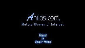 Fair-skinned busty girl in sheer mini strip flaunts her figure and lands on a chair