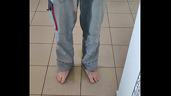 Peeing in kitchen