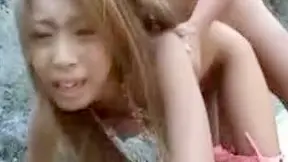 Cute JAV Girl Loves Wild Beach Threesome Fun Under the Sun