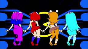 Pacman ghost girls dance (3 phases) 1080p