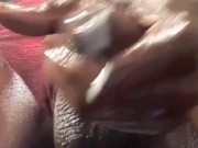 I was horny so I jacked my big black dick!