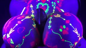 Big neon tits bring me to orgasm twice with a nice titsjob.