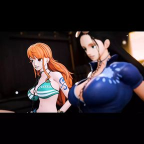 ONE PIECE HENTAI, NAMI, ROBIN Y LUFY