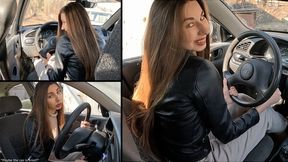 Nastya does long cranking on Lanos and begs her car