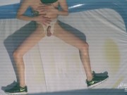 I wear my old underwear as swim trunk while taking a piss in the pool