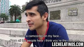 LecheLatinos.com - Curious Wally swallows my cock and cum for cash