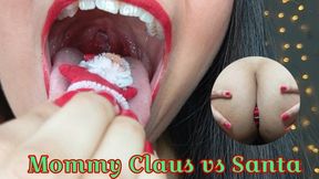 Mommy Claus vs Santa: spitting, ass cheeks crushing and vore