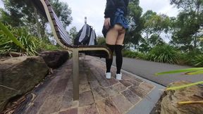 Walking Around in the Busy City, Riding a Dildo in the Park and Testing My New Toy