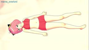 Anya Forger Adult version wearing pink pajama