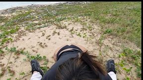 Anal day at the beach with naughty voyeurs