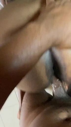 Anal Creampie with a Fun Size Ebony Bubble Butt