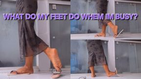 Caught Distracted Playing with Flip Flops – Barefoot Shoeplay, Wrinkled Soles, Nonstop FootPlay POV
