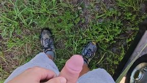 Quick Pee at Work Outside in Public