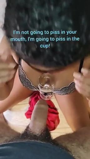 Stepdaughter with Makeup Enjoying a Cup of Piss Concentrated
