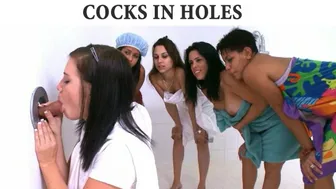 Brandi Belle and friends suck thick cocks in gloryhole blowjob compilation