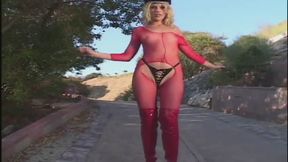 Lusty blonde with amazing body has rough fuck session two big cocks