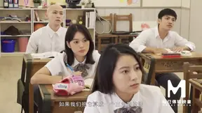 Super cute Asian teen gets fucked in the classroom