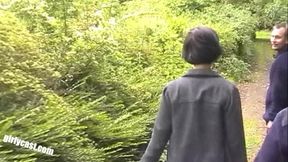 Lisa and her cuckold outdoor threesome