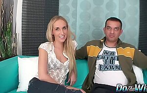 Stranger Pumps Wife Jenny Simons Full of Seed as Her Husband Watches