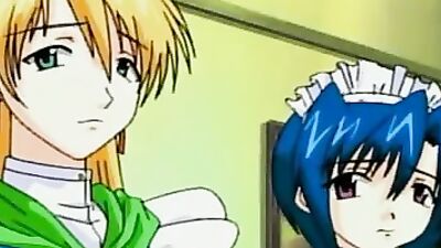 Big-titted Asian maid punished with a creampie in cartoon sex video