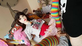 realdoll fuck halloween kawaii bitch - witch cowngirl monster big lips pussy creampie pov.