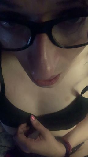 Fit Pretty Trans Latina Gooner with Thick Ass in Chastity Takes Break to Show Off Body