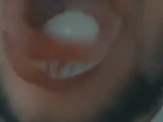 Swallowing frozen cum