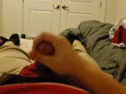moaning while jerking off and cumming on my uniform after work!