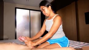 ”Service minded Thai amateur chick gives her customer a sex massage”