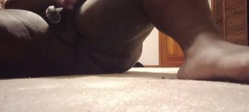 I Nakedly Masturbate while Wearing a Condom on Floor in Bedroom