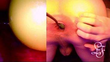 Split Screen Look inside Lina'_s Gaping Ass with Eggs