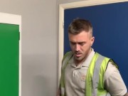 Engineer wanking at work