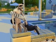 Furry Yaoi - Dog and Snow Leopard Sex in a Swimming pool