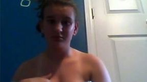 Sad chick shows me her tits and anus on a web camera