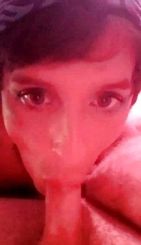 Sexy Trans Fucked on Her Back by Step Bro After Sucking His Dick Late One Night