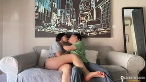 Stepsister and I Fucked in Living Room While Home Alone