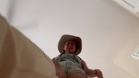 Cowgirl Giantess Catches Her Tiny – Boot Stomps, Playful Chase & Riding Domination