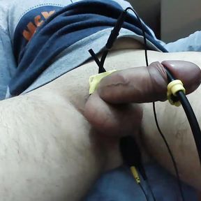 Electro cock estim - cum flows when prostate gets most of the electrons