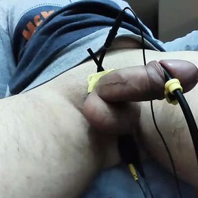 Electro cock estim - cum flows when prostate gets most of the electrons