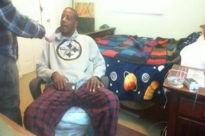 Gay-for-pay Tatooed Draped ebony man Uses My jaws Like A FleshLight swallow