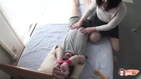 Spicy Asian femdom ties up her man before sitting on his face and wanking him