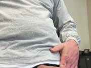 Milking the cum out of my dick in the office for onlyfans