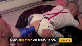 Slut fist haed by punk with xxl dildo