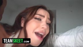 Teen babe Vivian Taylor demands a facial full of cum