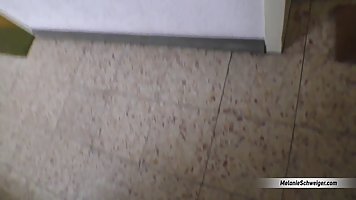 Skinny German blonde with glasses, Melanie Schweiger is getting fucked, in the middle of the day