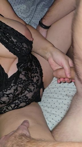 Two cocks. Double enjoyment wonderful evening